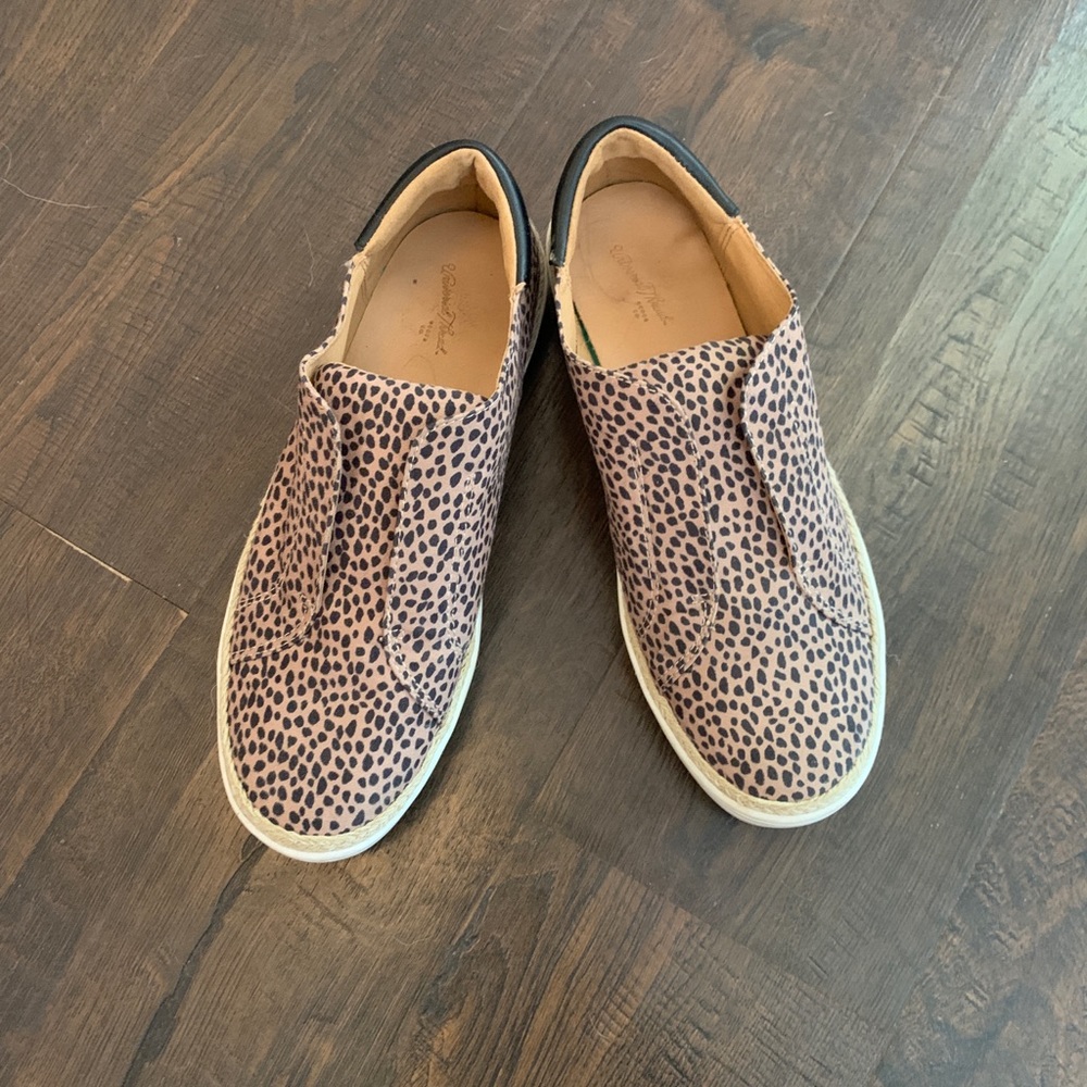 Leopard print slip ons